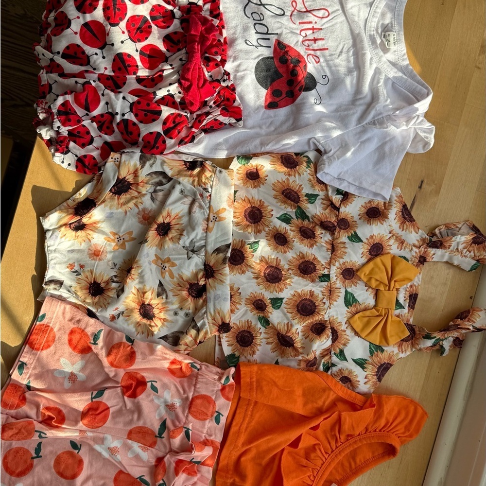 Kids Matching Sets - ladybugs- sunflowers- oranges